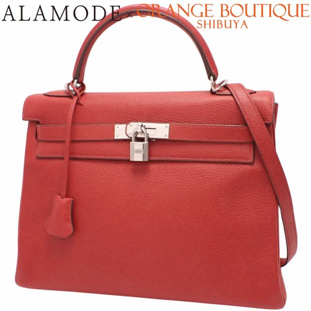 HERMES(エルメス) ケリー32 (内縫い) ルージュカザック レッド赤 トゴ パラジウム金具 シルバー金具 □I刻印 ハンドバッグ 2WAY ショルダー 肩掛け レディース 40802168251【中古】【アラモード】