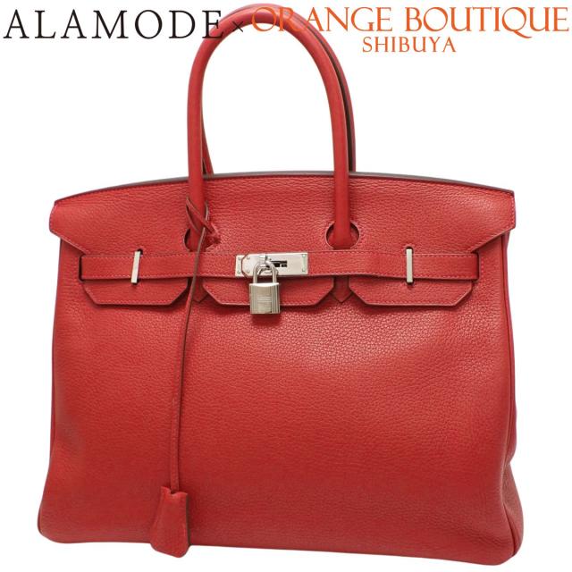 HERMES(エルメス) バーキン35 ルージュカザック レッド赤 トリヨンクレマンス パラジウム金具 シルバー金具 T刻印 ハンドバッグ トートバッグ レディース 40802168252【中古】【アラモード】