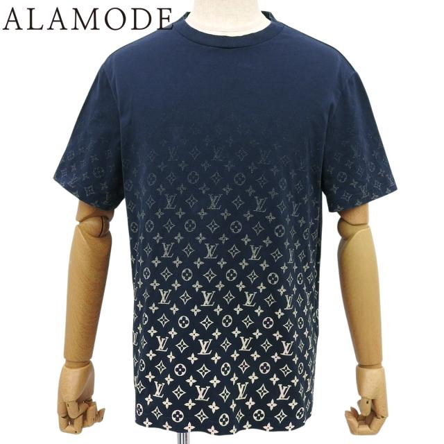 LOUIS VUITTON(ルイ・ヴィトン) モノグラム グラディエント Tシャツ Tシャツ 2022年 RM221Q アパレル ファッション 衣類 トップス 半袖 XL コットン ネイビー紺 ベージュ HKY46W メンズ 40802162525【中古】【アラモード】