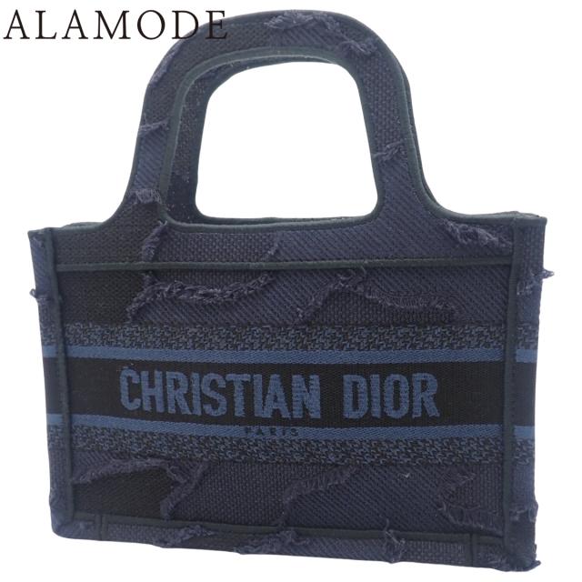 Christian Dior(クリスチャン・ディオール) Book Tote ブックトートミニ ハンドバッグ ミニトートバッグ カムフラージュ キャンバス ネイビー紺 M1271ZWAH レディース 40802167228【中古】【アラモード】