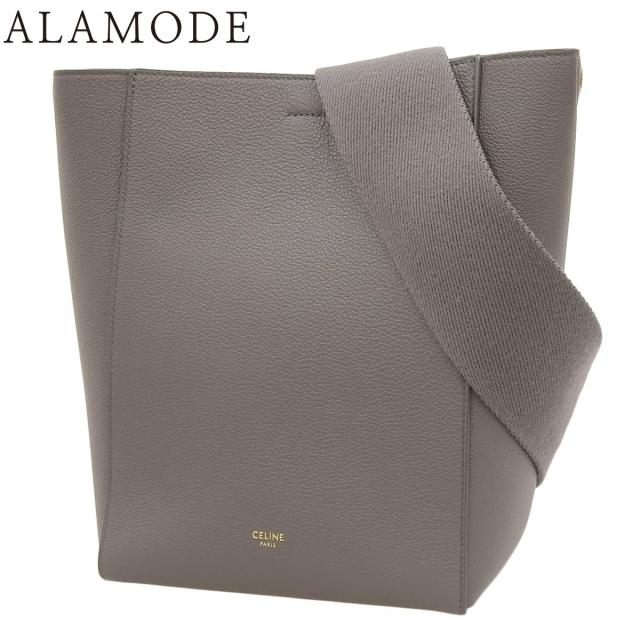 CELINE(セリーヌ) サングルバケット スモール ショルダーバッグ 肩掛け トート カーフ グレー ゴールド金具 189303AH4.10DC レディース 40802163445【中古】【アラモード】