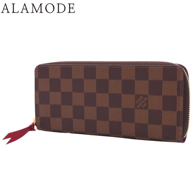 LOUIS VUITTON(ルイ・ヴィトン) ダミエ・エベヌ ポルトフォイユ･クレマンス ロングウォレット ラウンドファスナー 長財布 小物 ダミエキャンバス ブラウン茶 レッド赤 ゴールド金具 N60534 レディース 40802164155【中古】【アラモード】