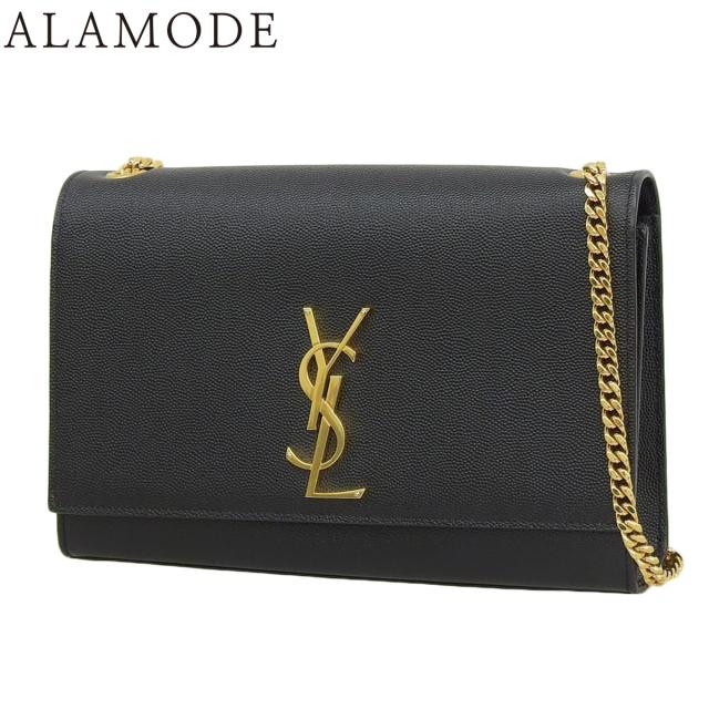 SAINT LAURENT PARIS(サンローランパリ) ケイト ミディアム ショルダーバッグ クラシック チェーンショルダー 斜め掛け 肩掛け YSLロゴ レザー ブラック黒 ゴールド金具 364021 レディース 40802164117【中古】【アラモード】