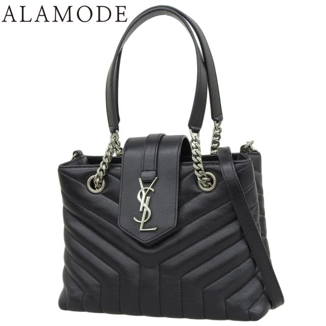 SAINT LAURENT PARIS(サンローランパリ) ルル ハンドバッグ ハンドバッグ 2WAY ショルダー 肩掛け 斜め掛け YSLロゴ レザー ブラック黒 シルバー金具 502717 レディース 40802164120【中古】【アラモード】