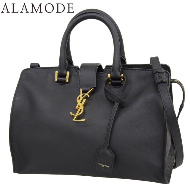 SAINT LAURENT PARIS(サンローランパリ) ベイビーカバス ハンドバッグ 2WAY ショルダー 肩掛け ミニ YSLロゴ カーフ ブラック黒 ゴールド金具 394461 レディース 40802164121【中古】【アラモード】