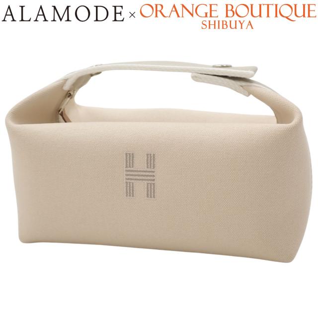 HERMES(エルメス) ブリッド・ア・ブラックPM オフホワイトアイボリー グレー キャンバス パラジウム金具 シルバー金具 ポーチ ハンドバッグ ミニバッグ 小物入れ レディース 40802168793【中古】【アラモード】