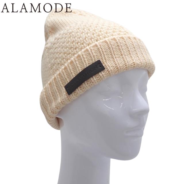 LOUIS VUITTON(ルイ・ヴィトン) ダミエ ニットキャップ 帽子 ニット帽 アパレル ファッション小物 ウール アイボリー ベージュ ユニセックス 40802164175【中古】【アラモード】