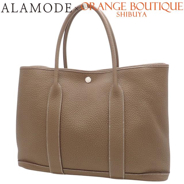 HERMES(エルメス) ガーデンパーティPM エトープ/エトゥープ グレージュ ベージュ ネゴンダ パラジウム金具 シルバー金具 C刻印 トートバッグ ハンドバッグ レディース 40802168780【アラモード】