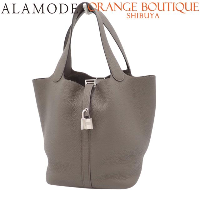 HERMES(エルメス) ピコタンロックMM エタン グレー トリヨンクレマンス パラジウム金具 シルバー金具 C刻印 ハンドバッグ トートバッグ レディース 40802168824【中古】【アラモード】