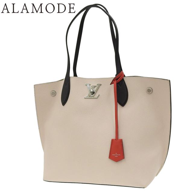 LOUIS VUITTON(ルイ・ヴィトン) ロックミー ゴー トートバッグ レザー クオーツ クリーム薄黄色 ブラック黒 シルバー金具 M55237 レディース 40802166074【中古】【アラモード】