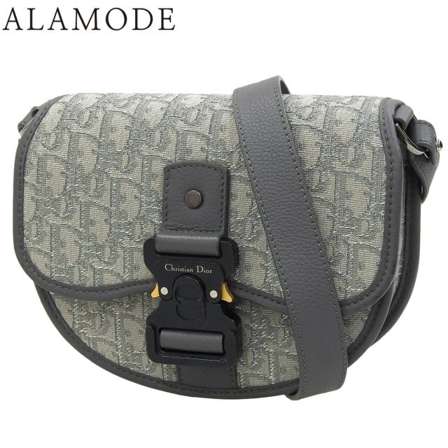 Christian Dior(クリスチャン・ディオール) ディオール オブリーク ジャカード ギャロップ ミニバッグ ショルダーバッグ 肩掛け 斜め掛け キャンバス レザー グレー シルバー銀 ガンメタル金具 ブラック金具 1ADO033DOS_H30Q レディース 40802158673【中古】【アラモード】