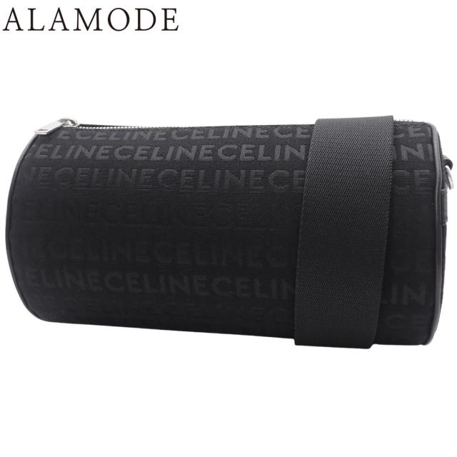 CELINE(セリーヌ) シリンダー ショルダーバッグ 肩掛け 斜め掛け キャンバス レザー ブラック黒 シルバー金具 レディース 40802168620【中古】【アラモード】