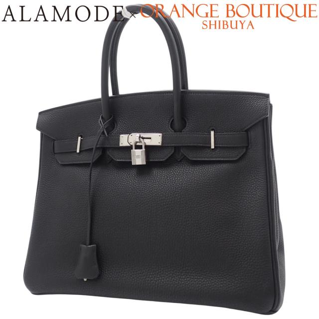 HERMES(エルメス) バーキン35 ブラック黒 トゴ パラジウム金具 シルバー金具 □F刻印 ハンドバッグ トートバッグ レディース 40802169943【中古】【アラモード】