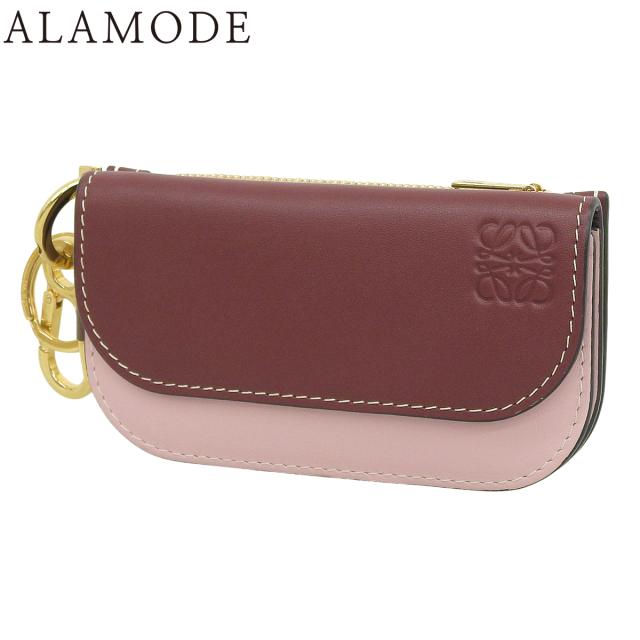LOEWE(ロエベ) ゲート ミニウォレット ケース ミニ財布 カードケース レザー ボルドー ピンク ゴールド金具 113.54BU57 レディース 40802164462【中古】【アラモード】
