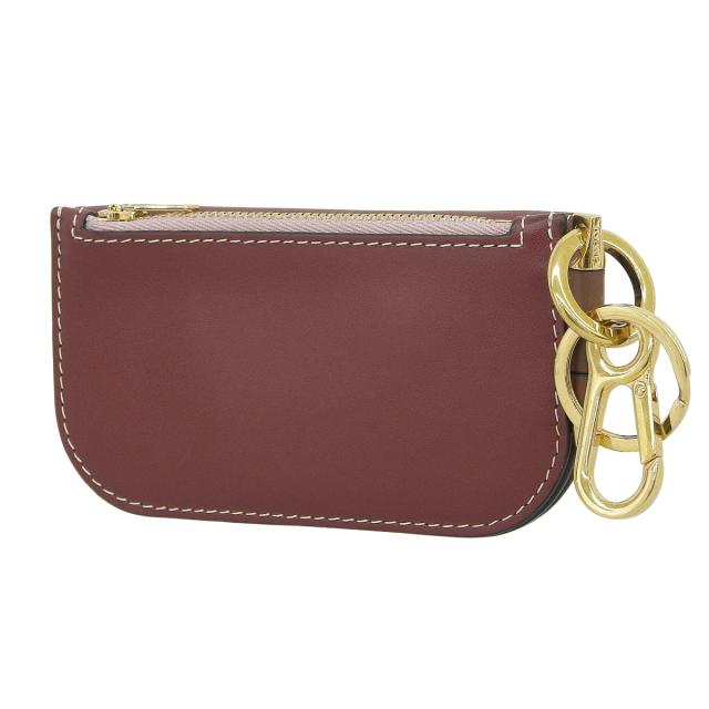 LOEWE(ロエベ) ゲート ミニウォレット ケース ミニ財布 カードケース レザー ボルドー ピンク ゴールド金具 113.54BU57 レディース 40802164462【中古】【アラモード】