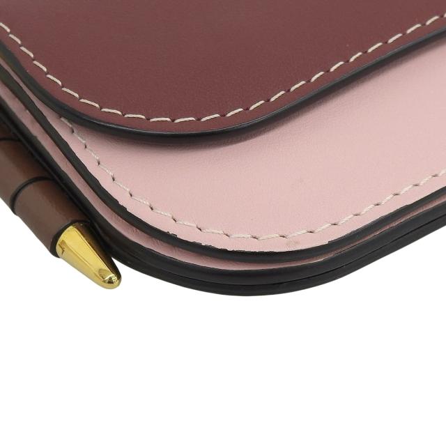 LOEWE(ロエベ) ゲート ミニウォレット ケース ミニ財布 カードケース レザー ボルドー ピンク ゴールド金具 113.54BU57 レディース 40802164462【中古】【アラモード】