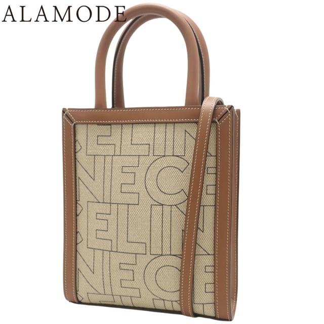 CELINE(セリーヌ) ミニ バーティカルカバ ハンドバッグ 2WAY ショルダー 肩掛け 斜め掛け ミニバッグ キャンバス レザー ベージュ ブラウン茶 ゴールド金具 193302EUK.0E レディース 40802169294【中古】【アラモード】