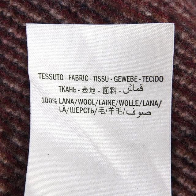 GUCCI(グッチ) ホース アーガイル Vネック ニット ニット/セーター 2022年 トップス アパレル ファッション S ウール ボルドー ホワイト白 メンズ 40802166180【中古】【アラモード】