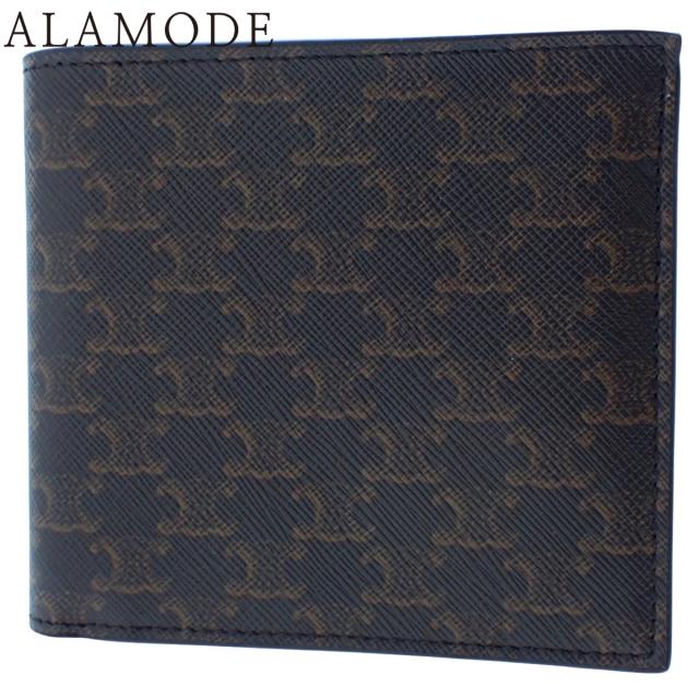 CELINE(セリーヌ) バイフォールドカードホルダー  コンパクトウォレット 二つ折り 2つ折り 財布 札入れ 小物 トリオンフキャンバス ブラック ブラウン茶 10B652BQB.38NO メンズ 40802165226【中古】【アラモード】