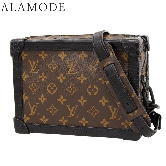 LOUIS VUITTON(ルイ・ヴィトン) モノグラム ソフトトランク ショルダーバッグ 肩掛け 斜め掛け モノグラムキャンバス クロコダイル ブラウン茶 ブラック黒 ブラック金具 N98255 メンズ 40802164684【中古】【アラモード】