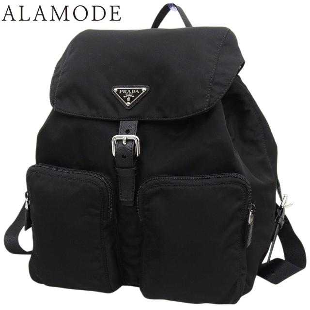 PRADA(プラダ) Re-Nylon バックパック リュックサック/バックパック デイパック トライアングルロゴ 三角ロゴ ナイロン テスート NERO ブラック黒 シルバー金具 1BZ005 レディース 40802165688【中古】【アラモード】