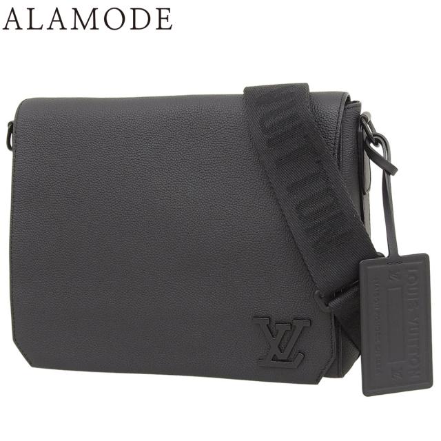 LOUIS VUITTON(ルイ・ヴィトン) アエログラム テイクオフ・メッセンジャー ショルダーバッグ 肩掛け 斜め掛け クラッチ グレインレザー ノワール ブラック黒 ブラック金具 M57080 メンズ 40802168601【中古】【アラモード】