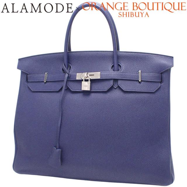 HERMES(エルメス) バーキン40 ブルーアンクル トゴ パラジウム金具 シルバー金具 C刻印 ハンドバッグ トートバッグ ボストンバッグ レディース 40802172914【中古】【アラモード】