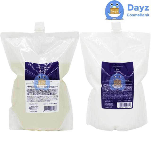 ミアンビューティー ピュアファクター ディープエレメント SV / シルキーベルベット シャンプー 2000mL SV / シルキーベルベット トリートメント 2000g 詰め替え用 業務用 セット　｜　ヘアシャンプー ヘアトリートメント
