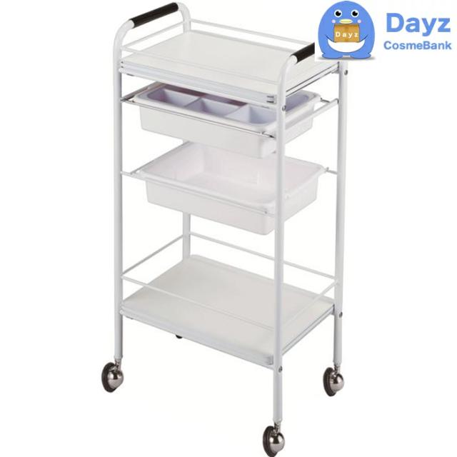 C-118 スタンダードセット台　ホワイト　キャスター付き　｜　サロンワゴン　｜　メーカー直送品 納期要確認 / キャンセル・返品不可商品　｜　RB