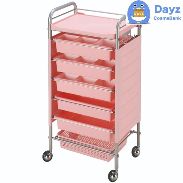 C-265 スタンダードワゴン ロット台　ピンク　キャスター付き　｜　サロンワゴン　｜　メーカー直送品 納期要確認 / キャンセル・返品不可商品　｜　RB