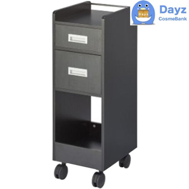 C-343 ワームス BOX収納ワゴン　黒木目（ブラック）　キャスター付き　｜　サロンボックスワゴン　｜　メーカー直送品 納期要確認 / キャンセル・返品不可商品　｜　RB