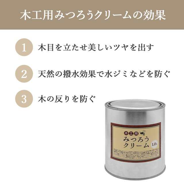 天然 国産みつろうクリーム 木工用 業務用 2L （1L×2個）蜜蝋クリーム