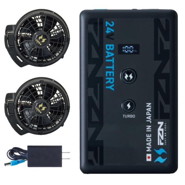 サンエス SUN-S 2026年 日本製 24V バッテリー＆ななめファン セット【RD9691NJ ＋ RD9610PH】