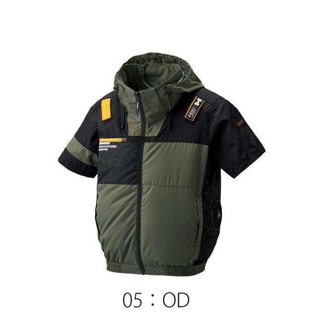 【24V 2025年 GLOBALバッテリー＆ファン付き】空調風神服 アタックベース HUMMER 空調ウェア 服【09905】空調風神服 半袖 | 夏 涼しい クール 空調 ウェア 服 作業着 夏場 現場 作業 熱中症 対策 おしゃれ かっこいい カジュアル メンズ レディース 作業着 作業服_13