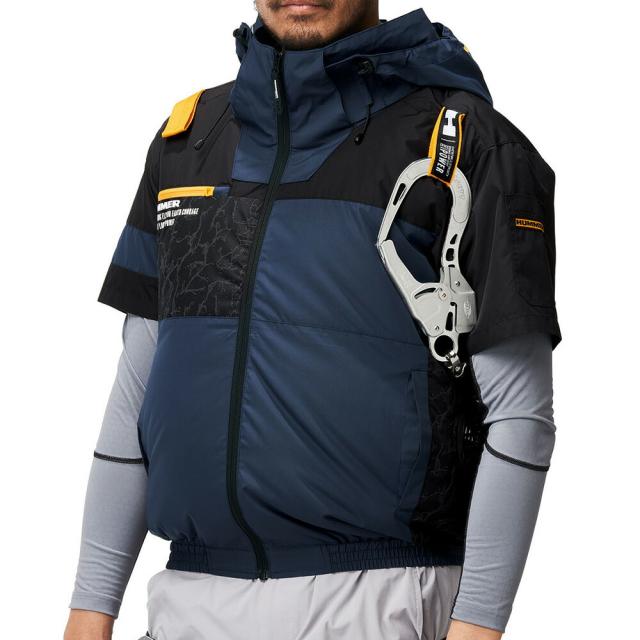【24V 2025年 GLOBALバッテリー＆ファン付き】空調風神服 アタックベース HUMMER 空調ウェア 服【09905】空調風神服 半袖 | 夏 涼しい クール 空調 ウェア 服 作業着 夏場 現場 作業 熱中症 対策 おしゃれ かっこいい カジュアル メンズ レディース 作業着 作業服_3