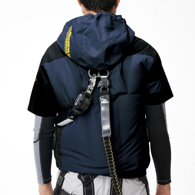 【24V 2025年 GLOBALバッテリー＆ファン付き】空調風神服 アタックベース HUMMER 空調ウェア 服【09905】空調風神服 半袖 | 夏 涼しい クール 空調 ウェア 服 作業着 夏場 現場 作業 熱中症 対策 おしゃれ かっこいい カジュアル メンズ レディース 作業着 作業服_5
