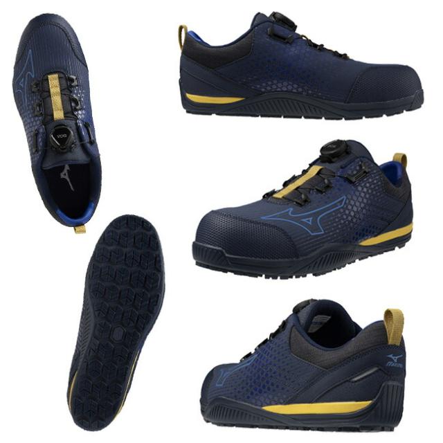 ミズノ mizuno 安全靴 作業靴 オールマイティ 【F1GA2413】 TD2 51L BOA | かっこいい おしゃれ カジュアル ボア ダイヤル メンズ レディース 大きいサイズ 履きやすい 痛くなりにくい 通気性 29.0cm 青 ピンク