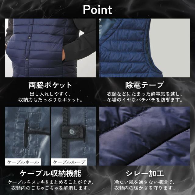 【フルセット】サンエス SUN-S 雷神服 【bo32550】 ＋ 発熱ユニット【RD9570】＋バッテリー 【RD9590PJ】 軽量 防寒 インナーベスト ウェア セット