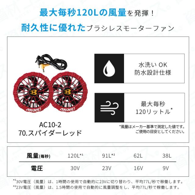 【2026年 スパイダーレッドファン＋30Vバッテリーセット】バートル BURTLE 空調ウェア EFウェア 【AC2086】 半袖 超冷却保冷剤付き_12