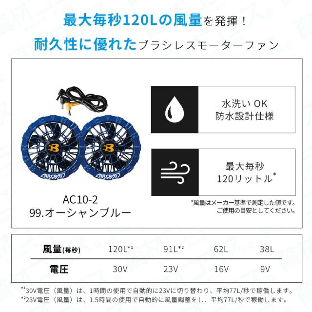 【2026年 オーシャンブルーファン＋30Vバッテリーセット】バートル BURTLE 空調ウェア EFウェア 【AC1151】 長袖 タクティカル ブルゾン フード付き 超冷却保冷剤付き