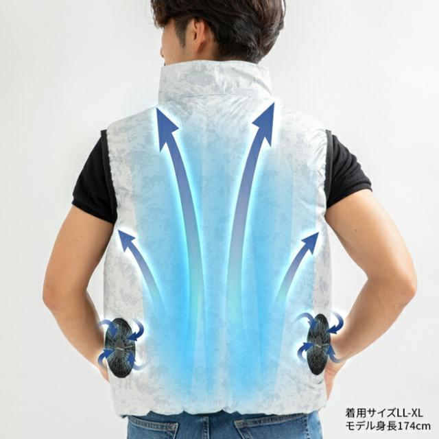 BRAIN ブレイン 胸スイッチ 12V空調ベスト 裏チタン 服のみ MESH-BR-1202-1_5