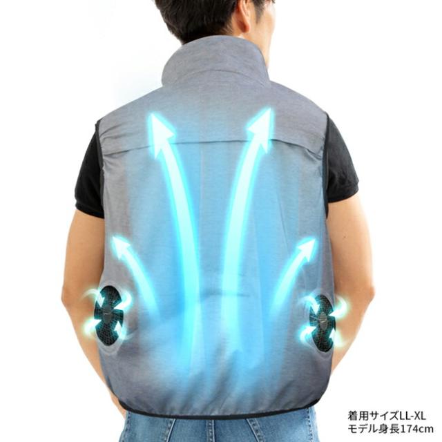 BRAIN ブレイン 胸スイッチ 12V 空調ベスト 裏チタン 服のみ MESH-BR-1203-1_3