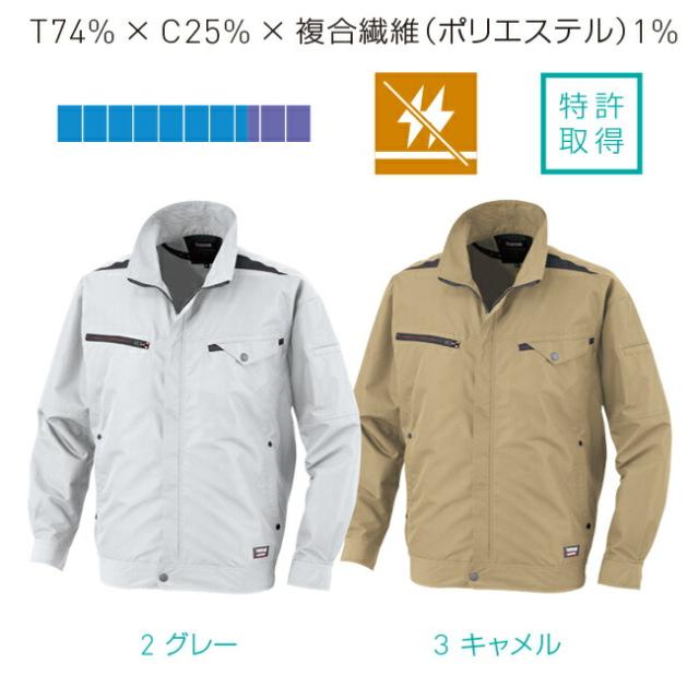 【24V 2025年 GLOBALバッテリー＆ファン付き】サンエス SUN-S kansai 空調風神服 K1003 カンサイ 綿混 空調 ブルゾン ジャケット ｜ 新モデル 新色 メンズ レディース 夏 猛暑 酷暑 熱中症 涼しい 空調 おしゃれ カジュアル かっこいい 高所 フック 制電_2