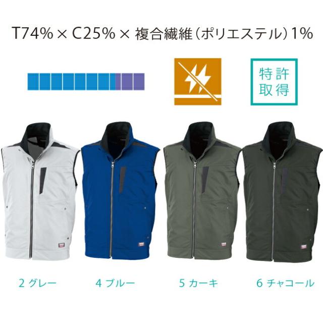 【24V 2025年 GLOBALバッテリー＆ファン付き】サンエス SUN-S kansai 空調風神服 K1005 ベスト カンサイ 綿混 空調 ブルゾン ジャケット ｜ 新モデル 新色 メンズ レディース 夏 猛暑 酷暑 熱中症 涼しい 空調 おしゃれ カジュアル かっこいい 高所 フック 制電_2