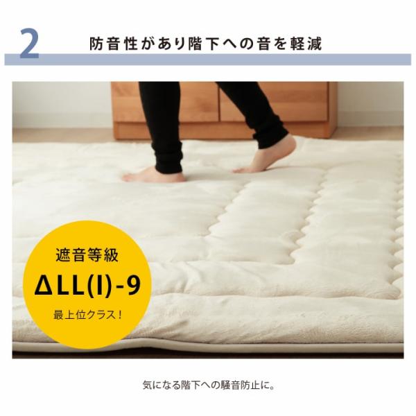 国産固綿40mm使用 マイクロファイバー生地 ふっくら敷 『フィーラF敷』 約190×190cm | 冬 あったかい あたたかい 暖かい 温かい 暖房_4