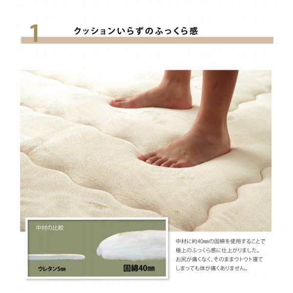 国産固綿40mm使用 マイクロファイバー生地 ふっくら敷 『フィーラF敷』 約190×290cm | 冬 あったかい あたたかい 暖かい 温かい 暖房_3