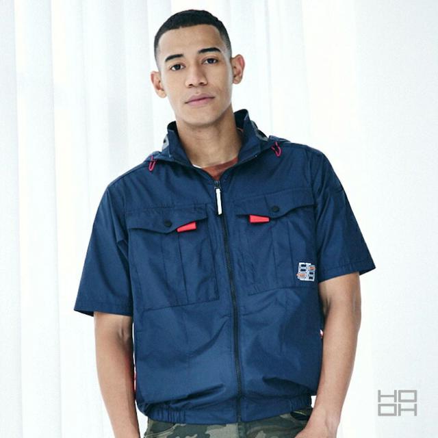 【2026年 30V 専用バッテリー＆ファン付き】鳳凰 HOOH 村上被服 快適ウェア EFウェア【V1217】サイドファン半袖フードジャケット_1