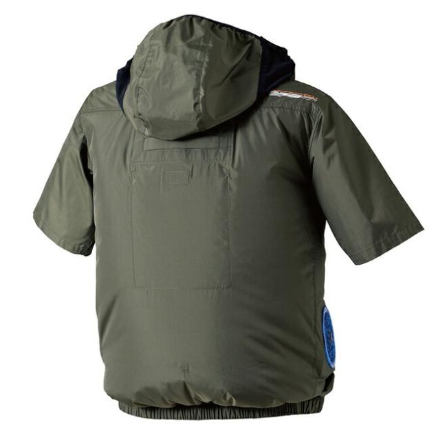 【2026年 30V 専用バッテリー＆ファン付き】鳳凰 HOOH 村上被服 快適ウェア EFウェア【V1217】サイドファン半袖フードジャケット_6
