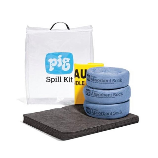ユニバーサル スピルキット （シースルーバッグ入り）幅38cm x 高さ46cm x 奥行13cm オイル・液体吸着マット KIT274 PIG ピグ