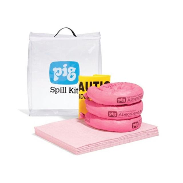 ハズマット スピルキット （シースルーバッグ入り）幅38cm x 高さ46cm x 奥行13cm  酸・アルカリ吸着マット KIT367 PIG ピグ